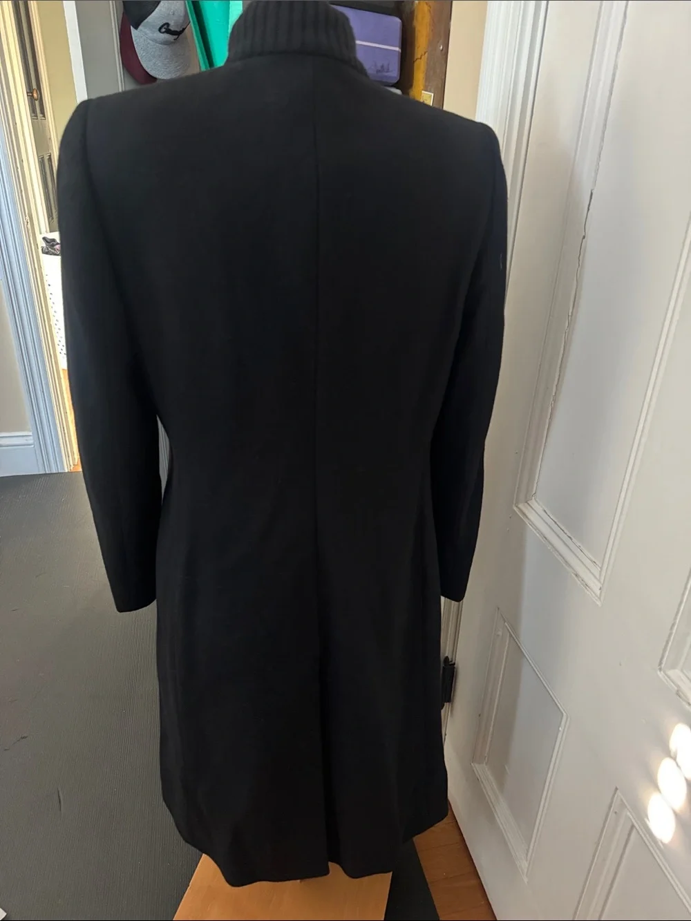 Tahiri Classic Double-Breasted Black Women's Wool Coat